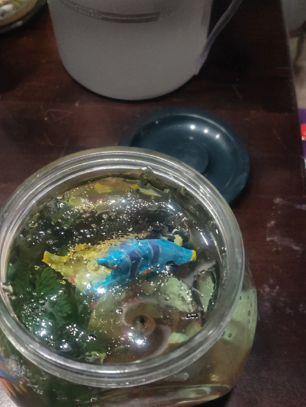 Yellow Decorative Fish Tank Ornament - Pets Fish Candle Jar.